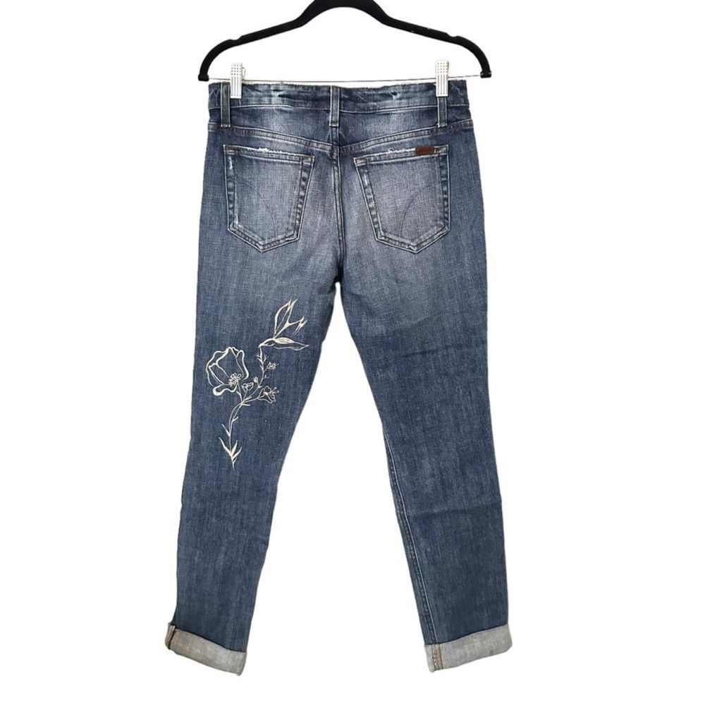 JOE'S JEAN Gessa Blue Distressed Floral Slouched Slim Denim‎ Sz 26